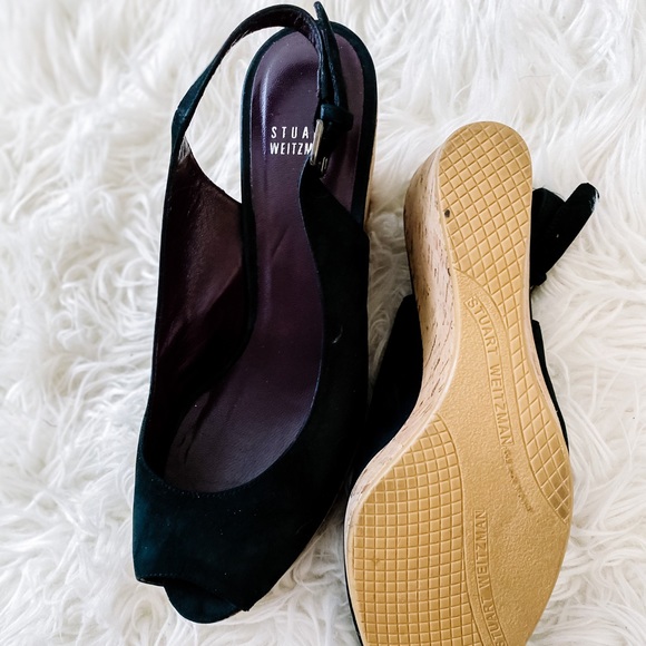 STUART Weitzman Sling Back wedges, SZ 8 EUC - Picture 8 of 12